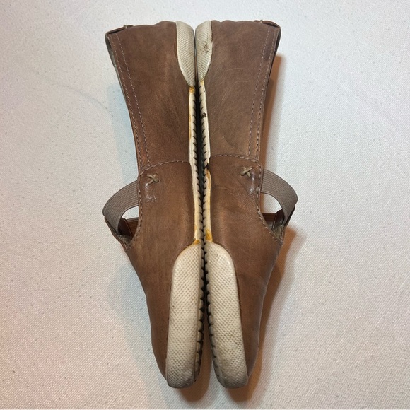 Frye Melanie Leather T Strap Flats Brown Casual Cowgirl 7.5 - Picture 4 of 6